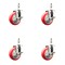 Service Caster 4 Inch 316SS Red Polyurethane Swivel 1/2 Inch Threaded Stem Caster Set Brake SCC SS316TS20S414-PPUB-RED-TLB-121315-4 - alternate 1
